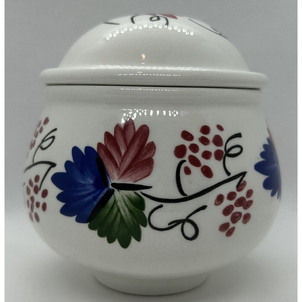 WELSH DRESSER Sugar Bowl & Lid Romantic Cottagecore Country Farmhouse Folk Art - Picture 2 of 10